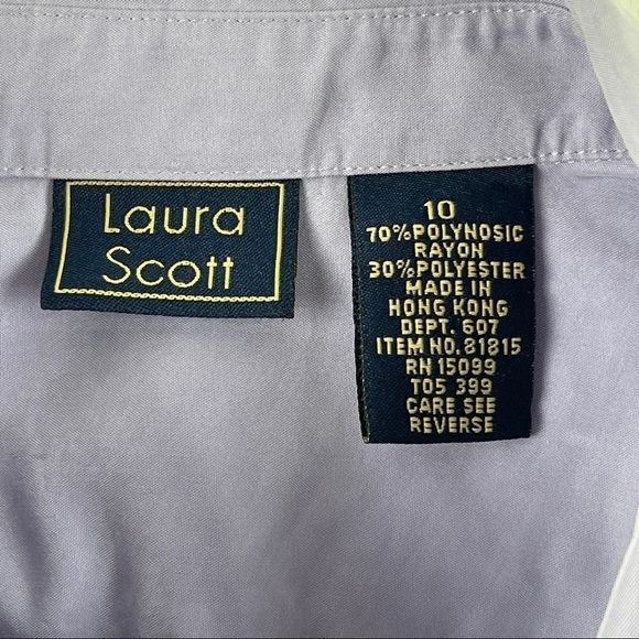 Laura Scott Womens Button Up Shirt Purple 10 - Picture 2 of 8
